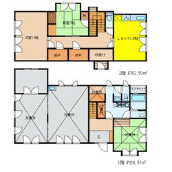 石巻北欧風住宅の物件間取画像